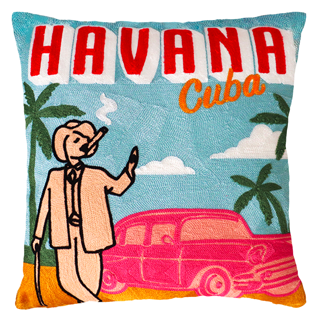 Havana Cuba Needlepoint Cushion