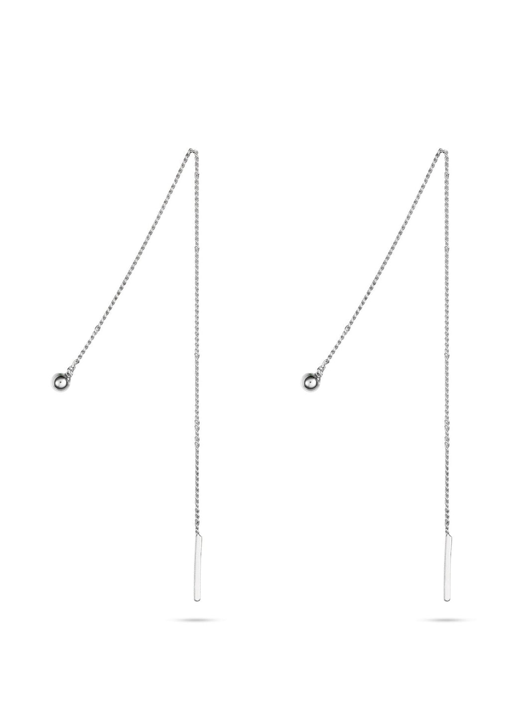 Pin Up Threader Chain Earrings Silver – Elegant & Unique Style by NO MORE at www.brixbailey.com