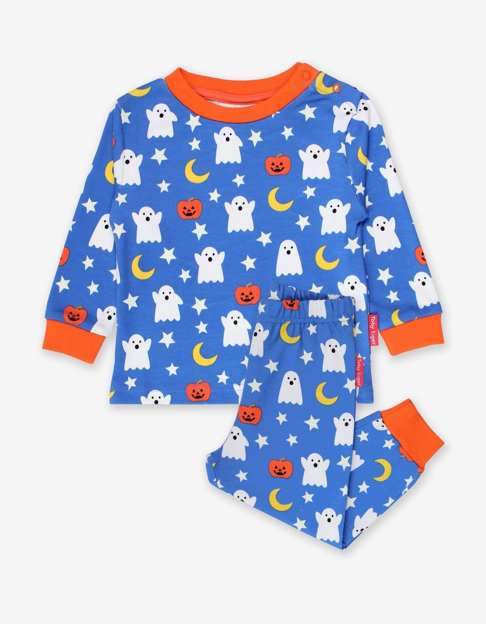 Organic Halloween Pyjamas with Ghost and Pumpkin Print