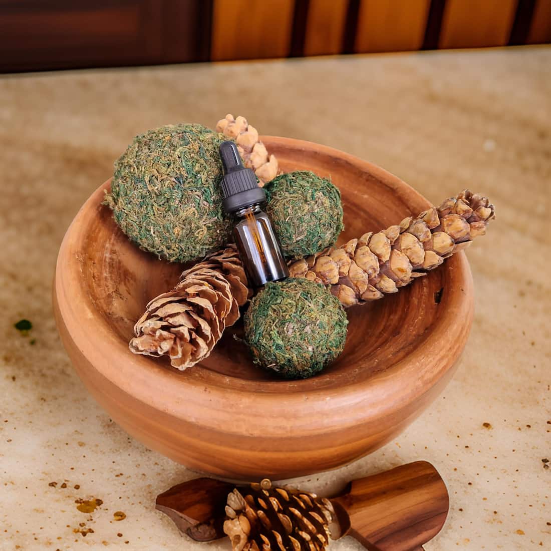 Pine Cone and Moss Ball Potpourri