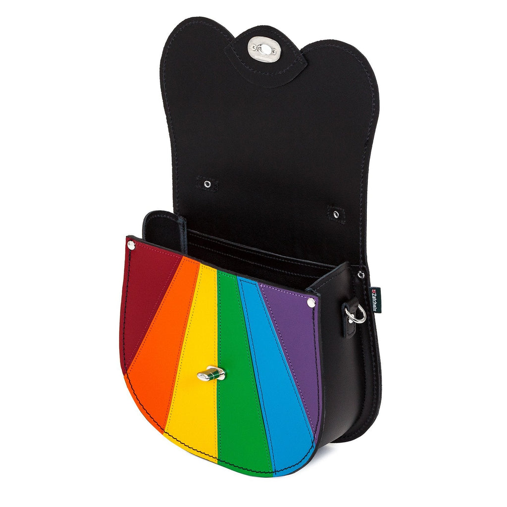Handmade Leather Twist Lock Saddle Bag Pride