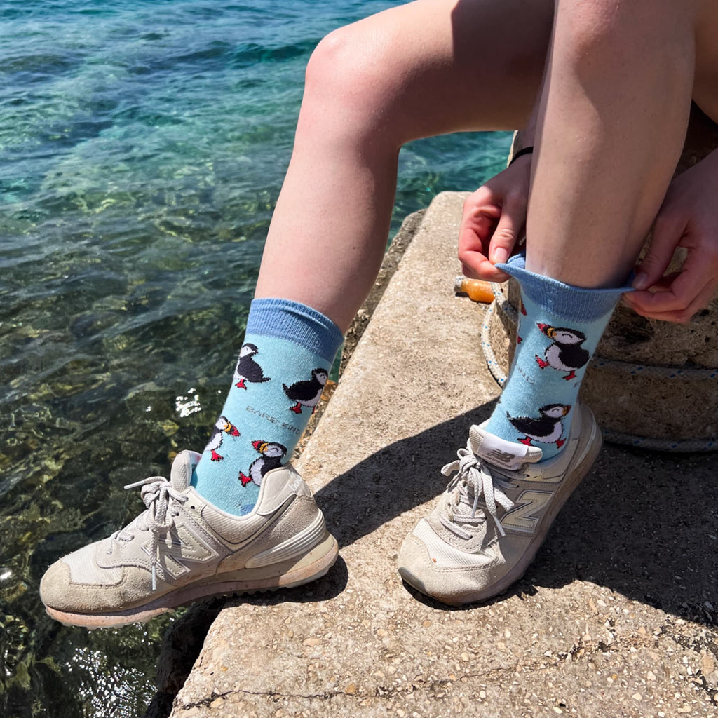 Puffin Couple Bamboo Sock Set for Two