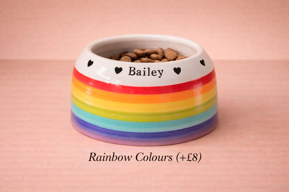Personalised Ear-Free Cocker Spaniel Dog Bowl – Handmade Ceramic Bowl