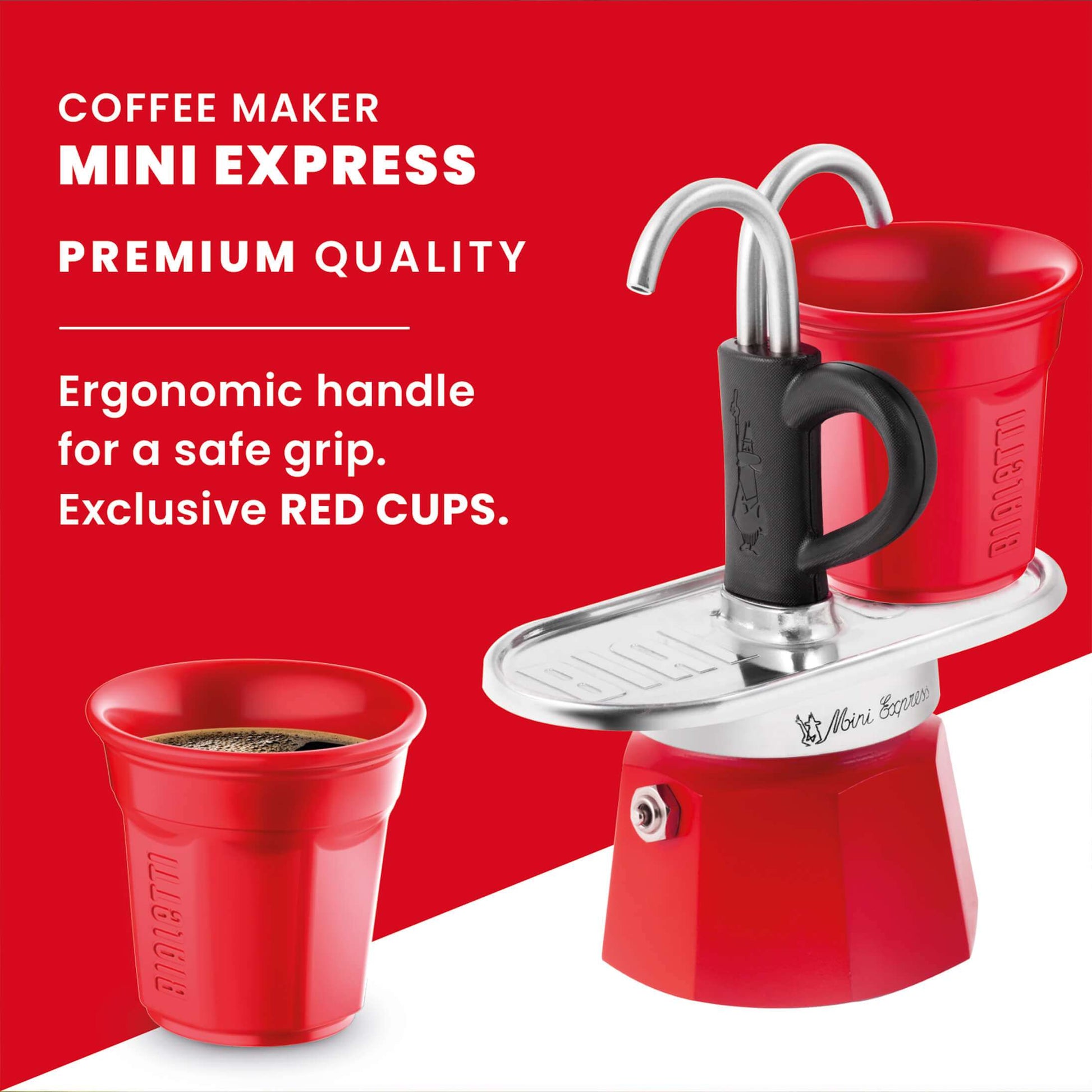 Mini Express Double Serve Stovetop Coffee Maker 2 Cups