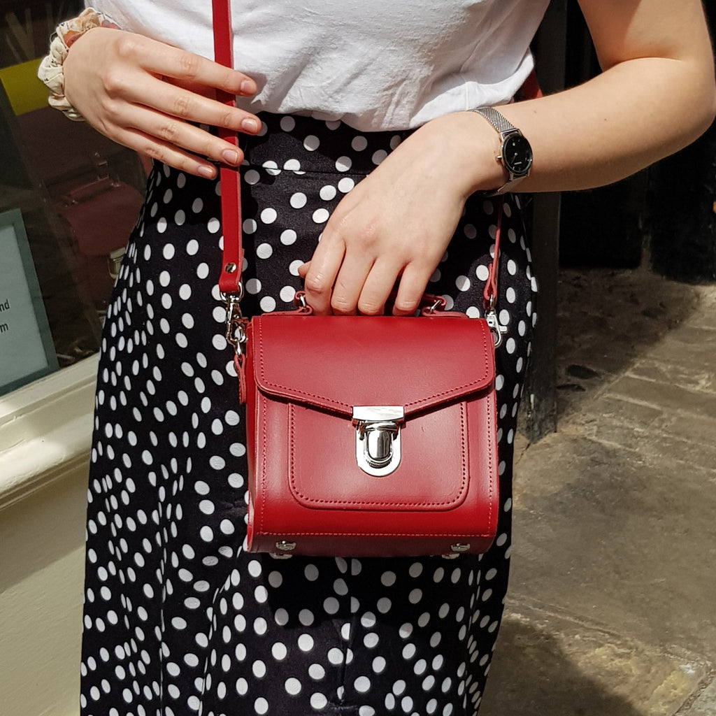 Handmade Leather Sugarcube Handbag in Chestnut