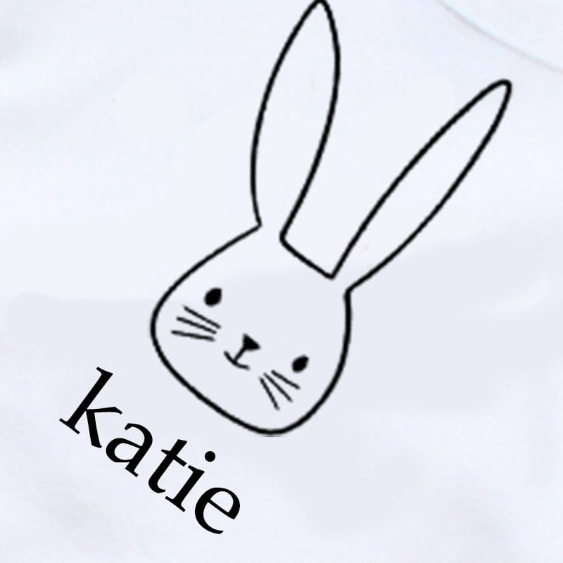 Personalised Bunny Face Red and White Stripe Baby Outfit 0-3 Months