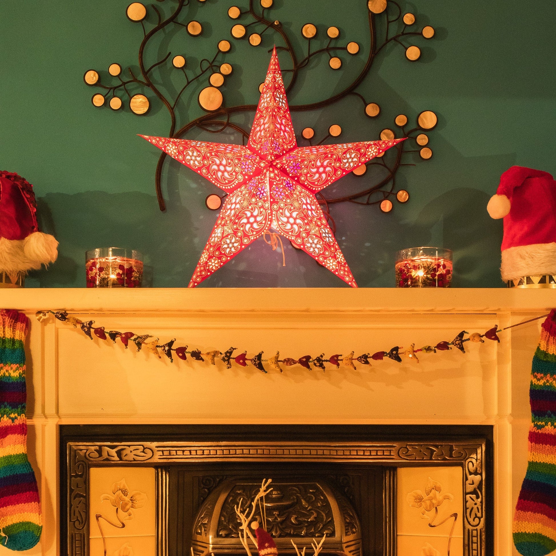 Firework Red Star Lantern