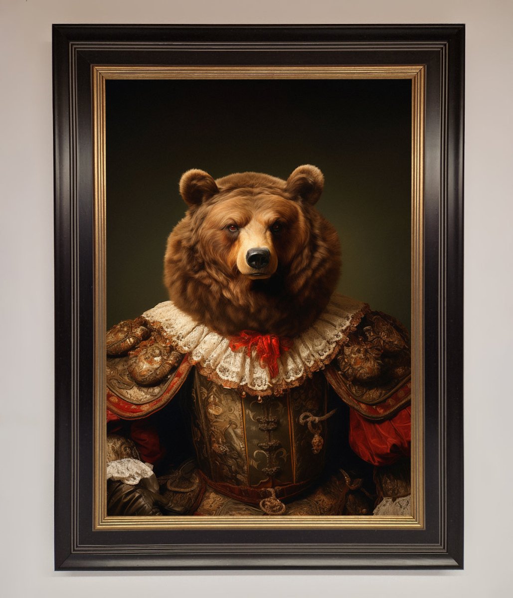 Rennaissance Bear Framed Poster