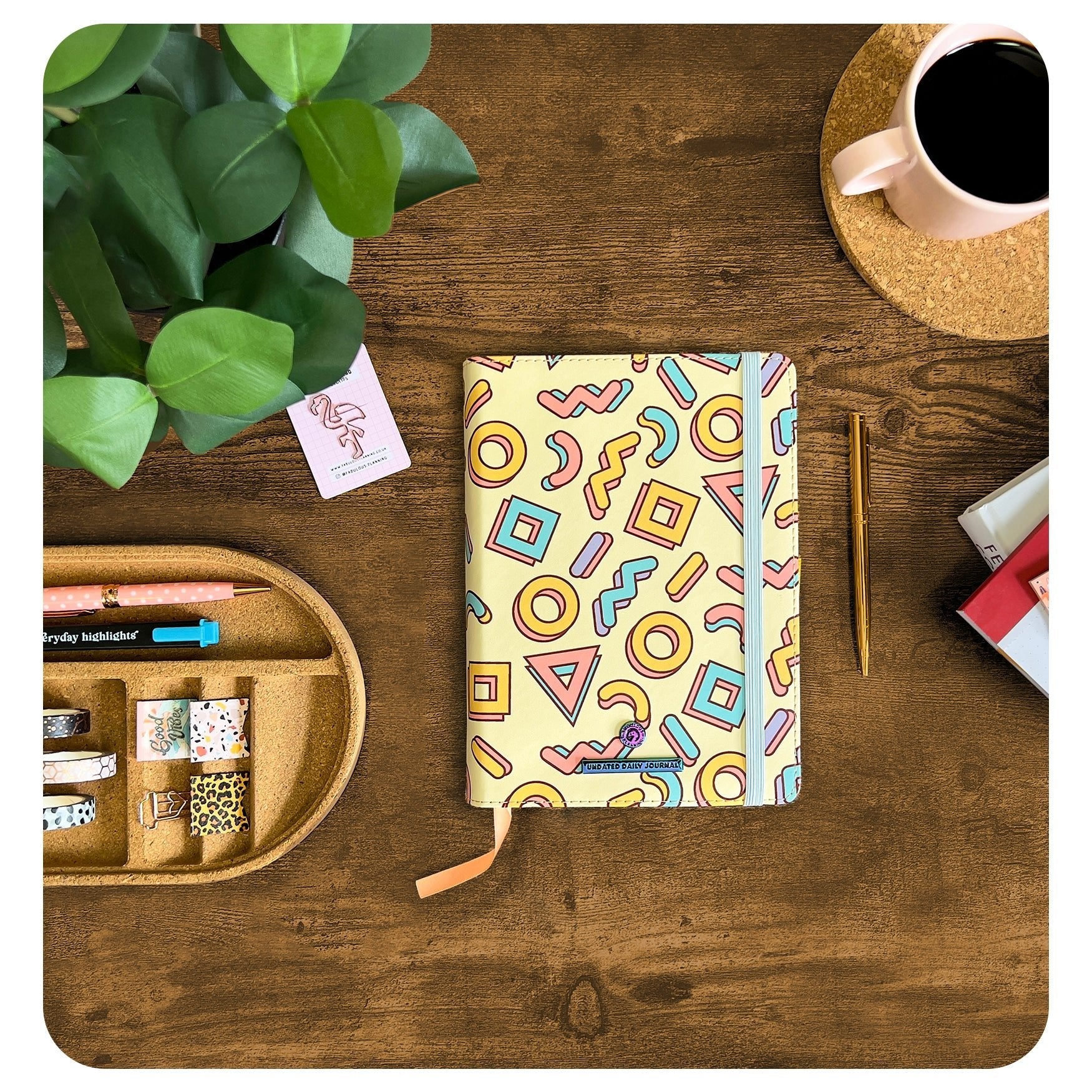 Retro Planning Journal with Pen Holder and Bookmark