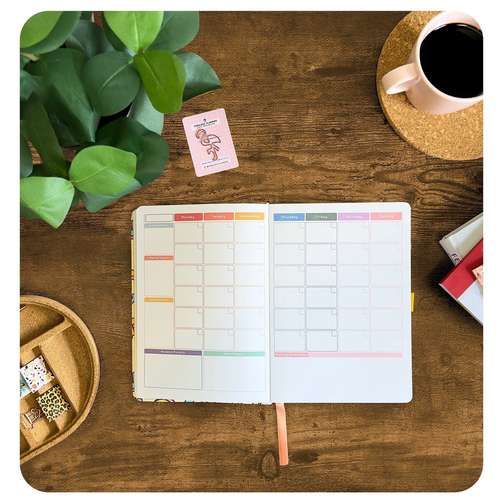 Retro Planning Journal with Pen Holder and Bookmark