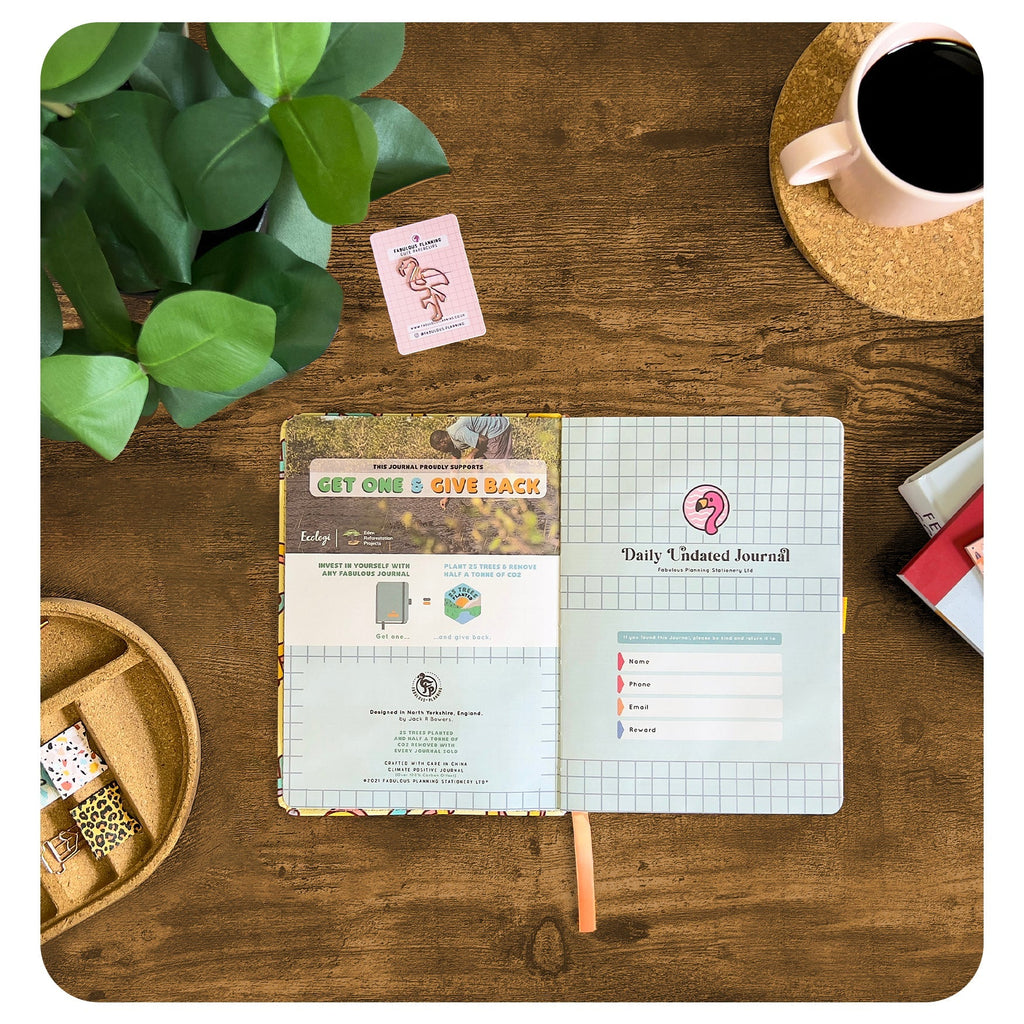 Retro Planning Journal with Pen Holder and Bookmark