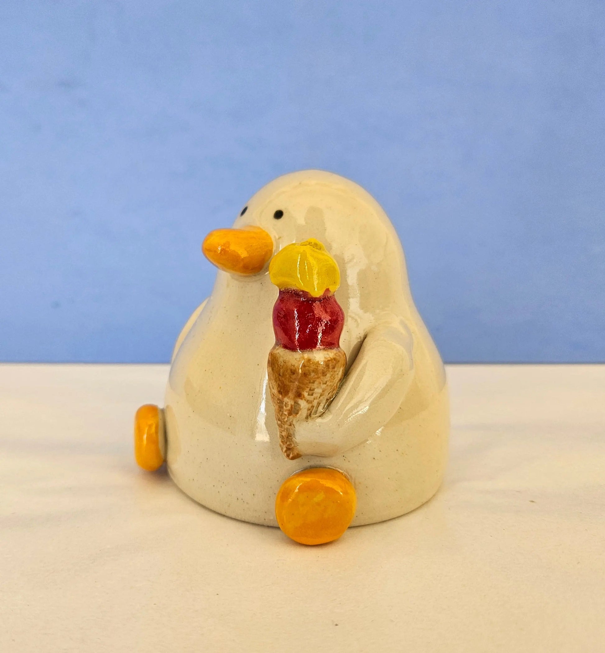 Joan with the Cone Ice Cream Duck Ceramic Ornament
