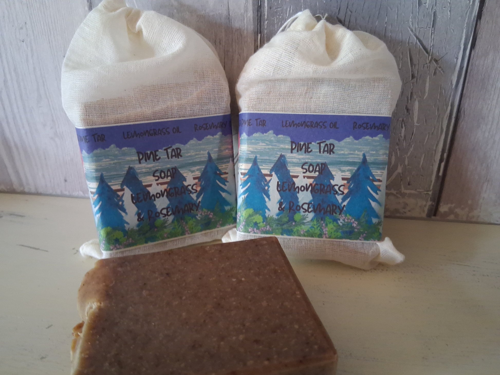 Pine Tar Soap with Rosemary and Lemongrass