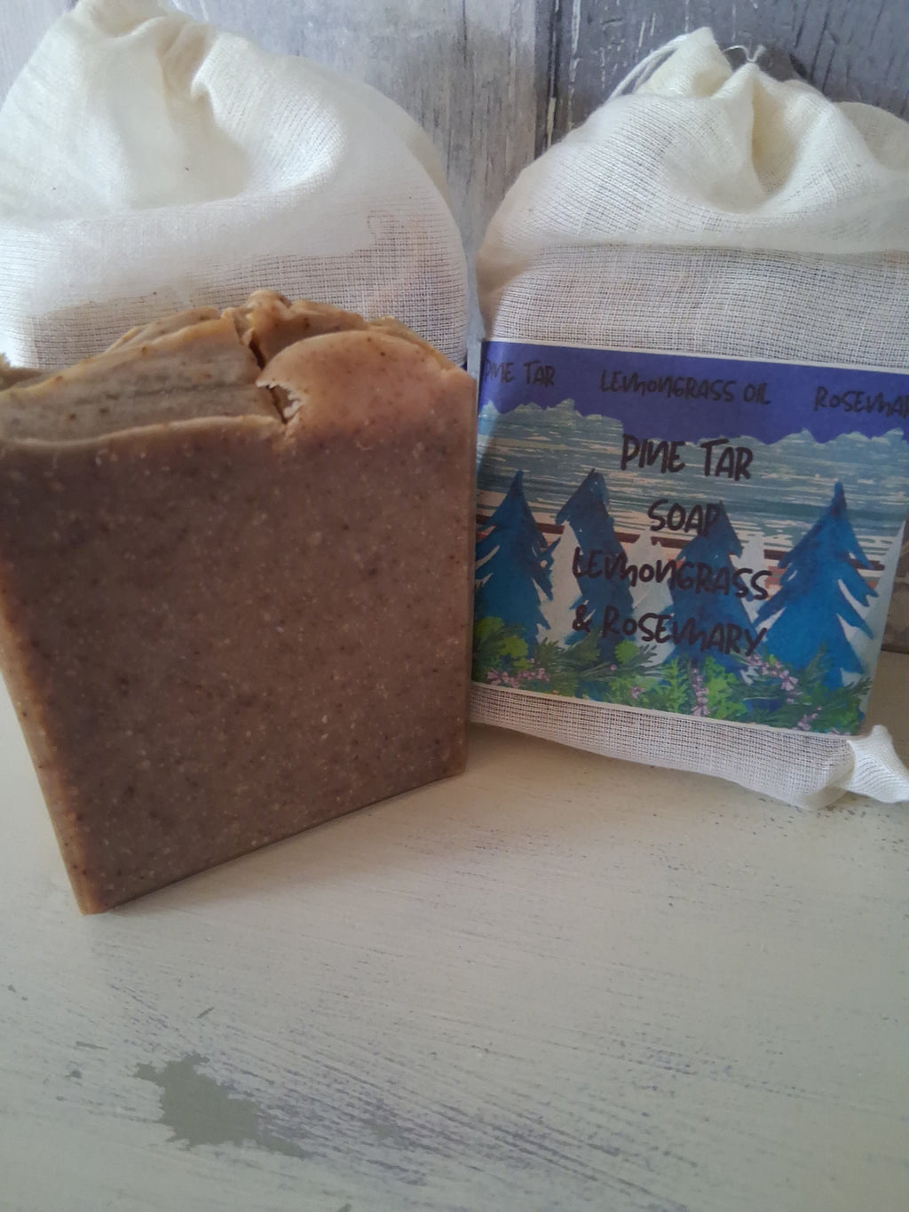 Pine Tar Soap with Rosemary and Lemongrass