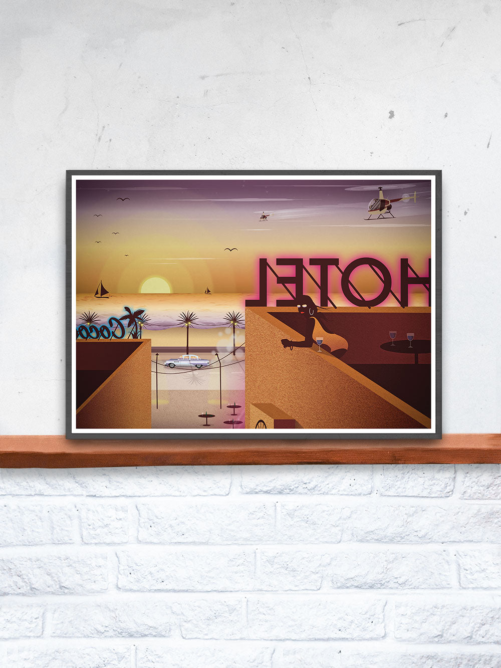 Rooftop Dreamin Night Life Art Print