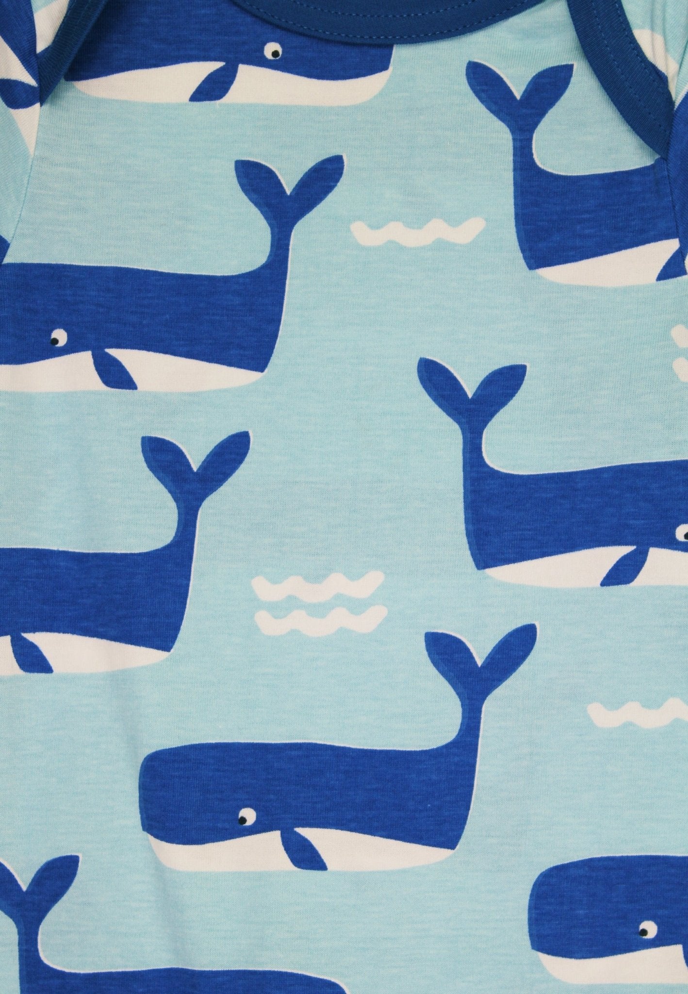 Organic Whale Waves Print Romper for Babies