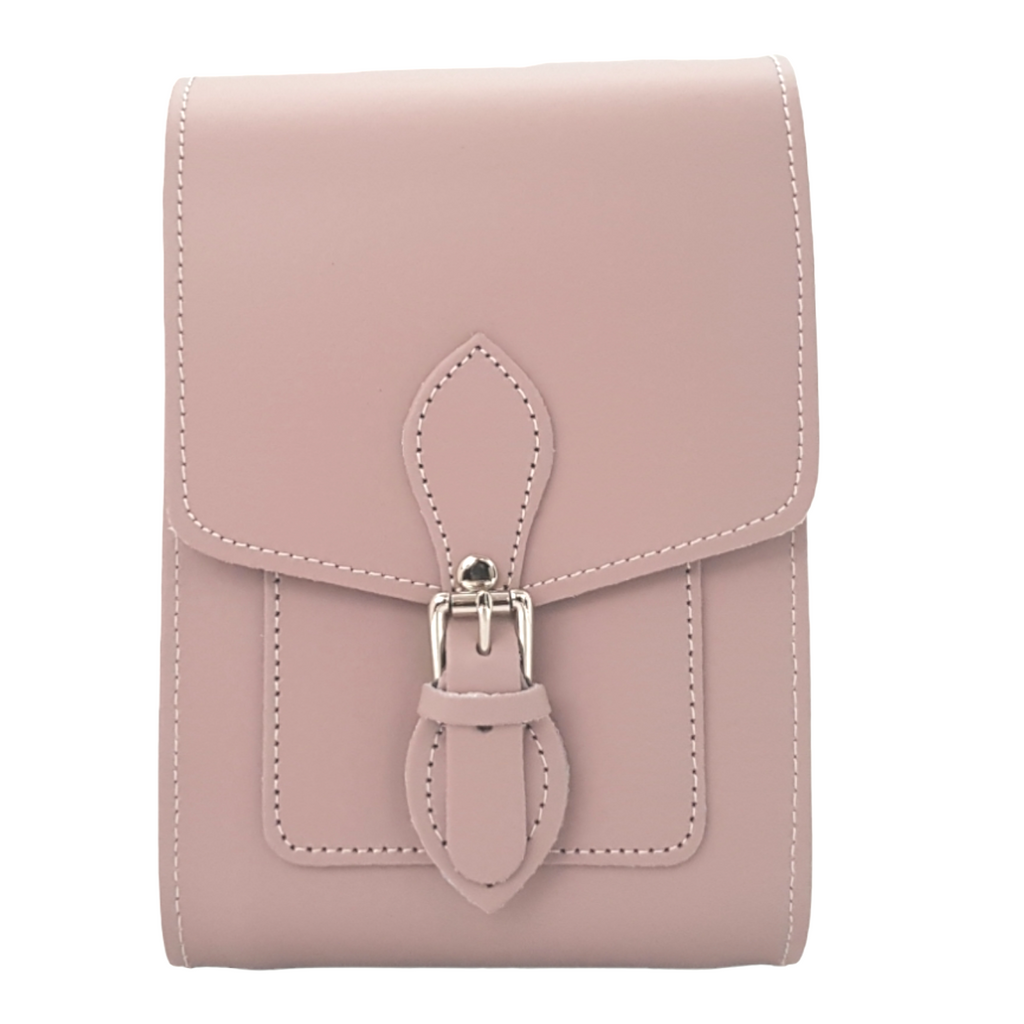 Handmade Leather Festival Phone Bag in Rose Quartz