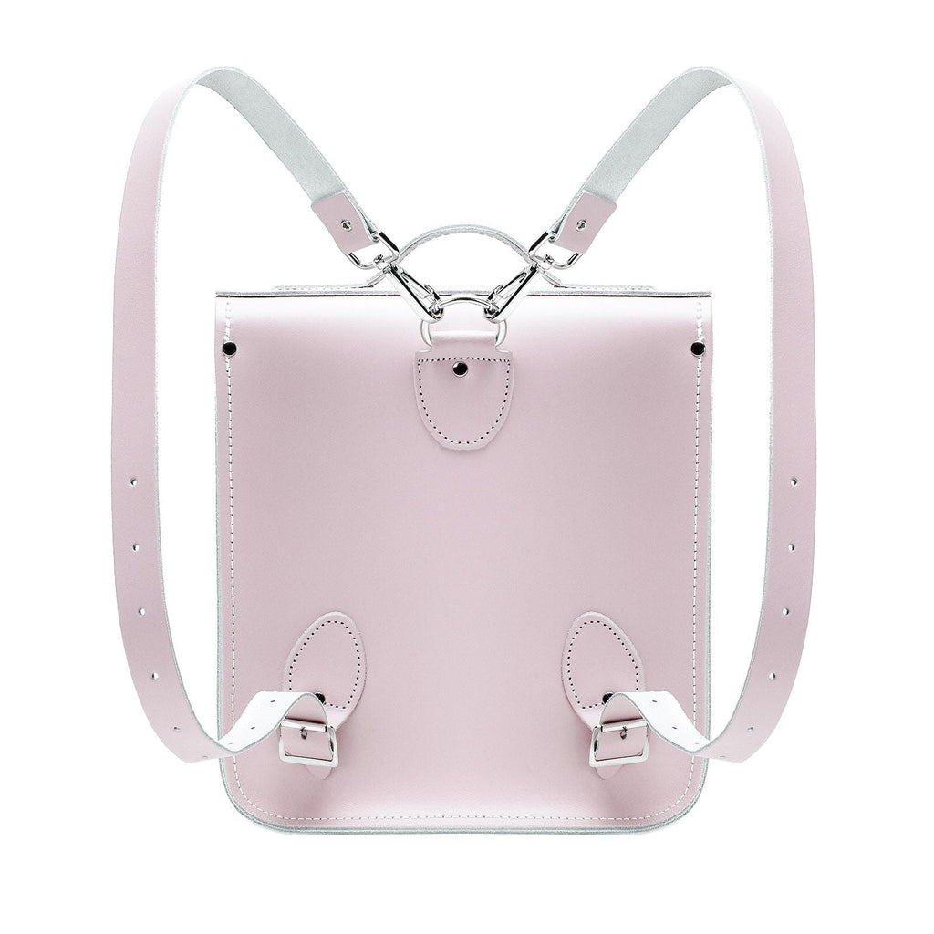 Handmade Leather City Backpack in Rose Quartz