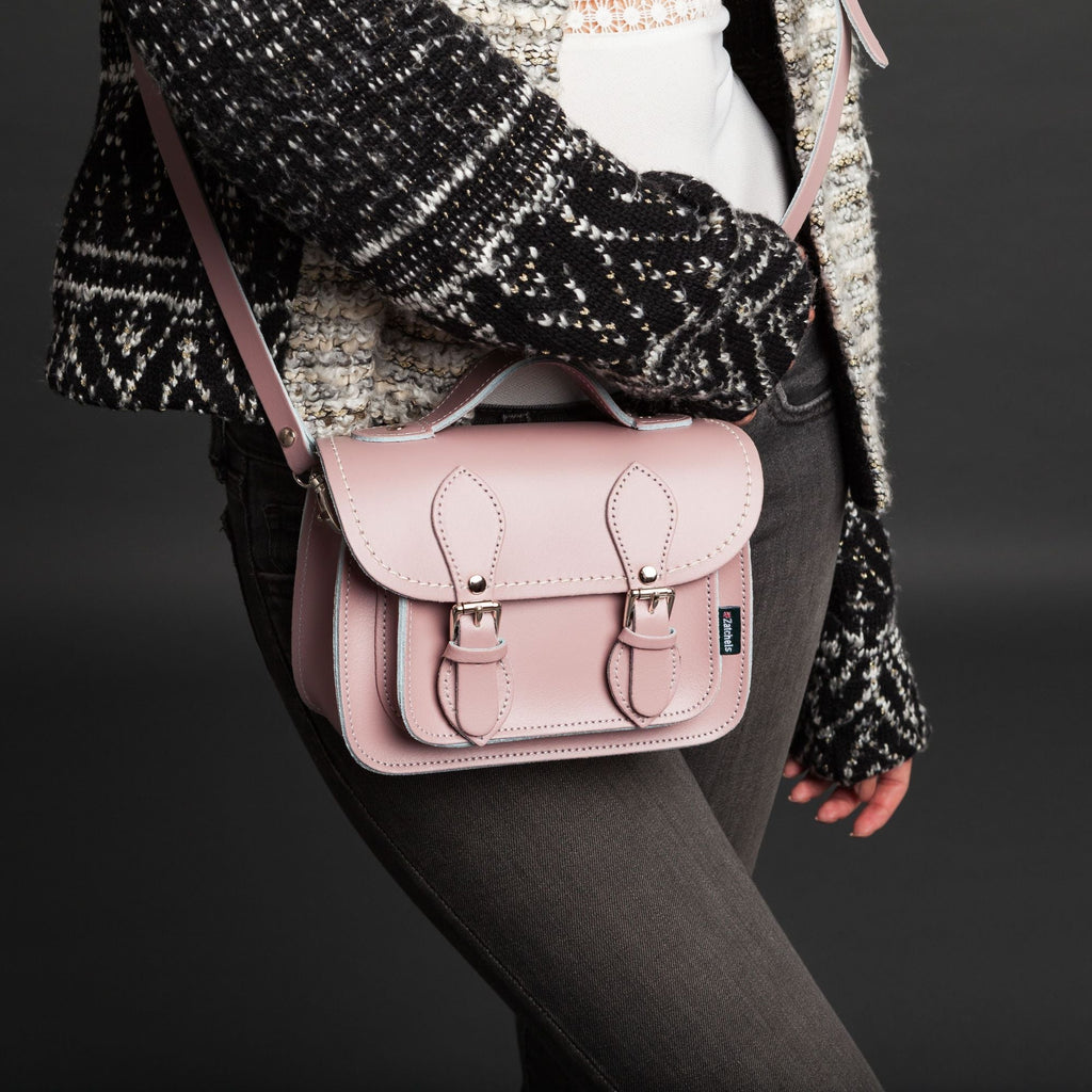 Handmade Leather Micro Satchel in Pastel Kaleidoscope