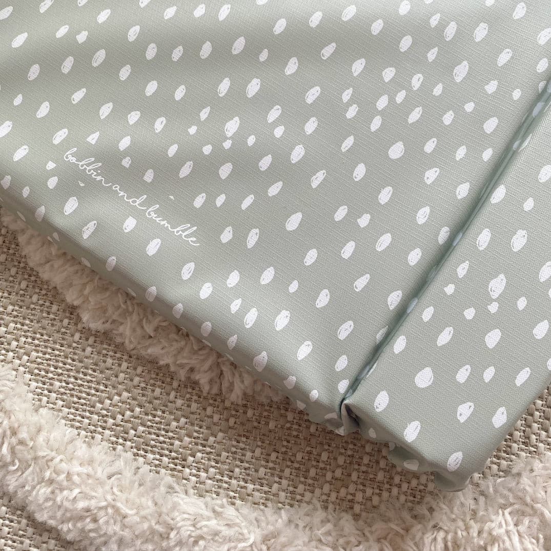 Standard Changing Mat - Sage Green Spots