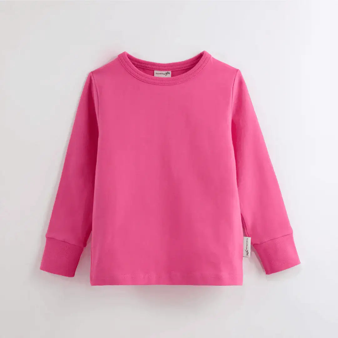 Organic Long Sleeve Top in Bubblegum Pink