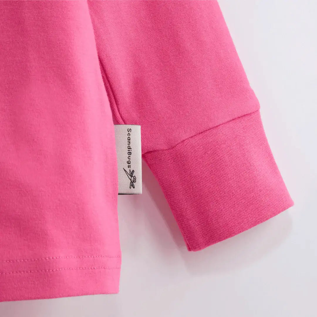 Organic Long Sleeve Top in Bubblegum Pink