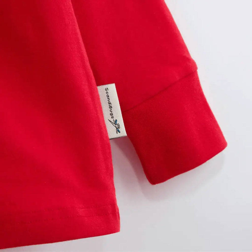 Organic Long Sleeve Top in Roaring Red