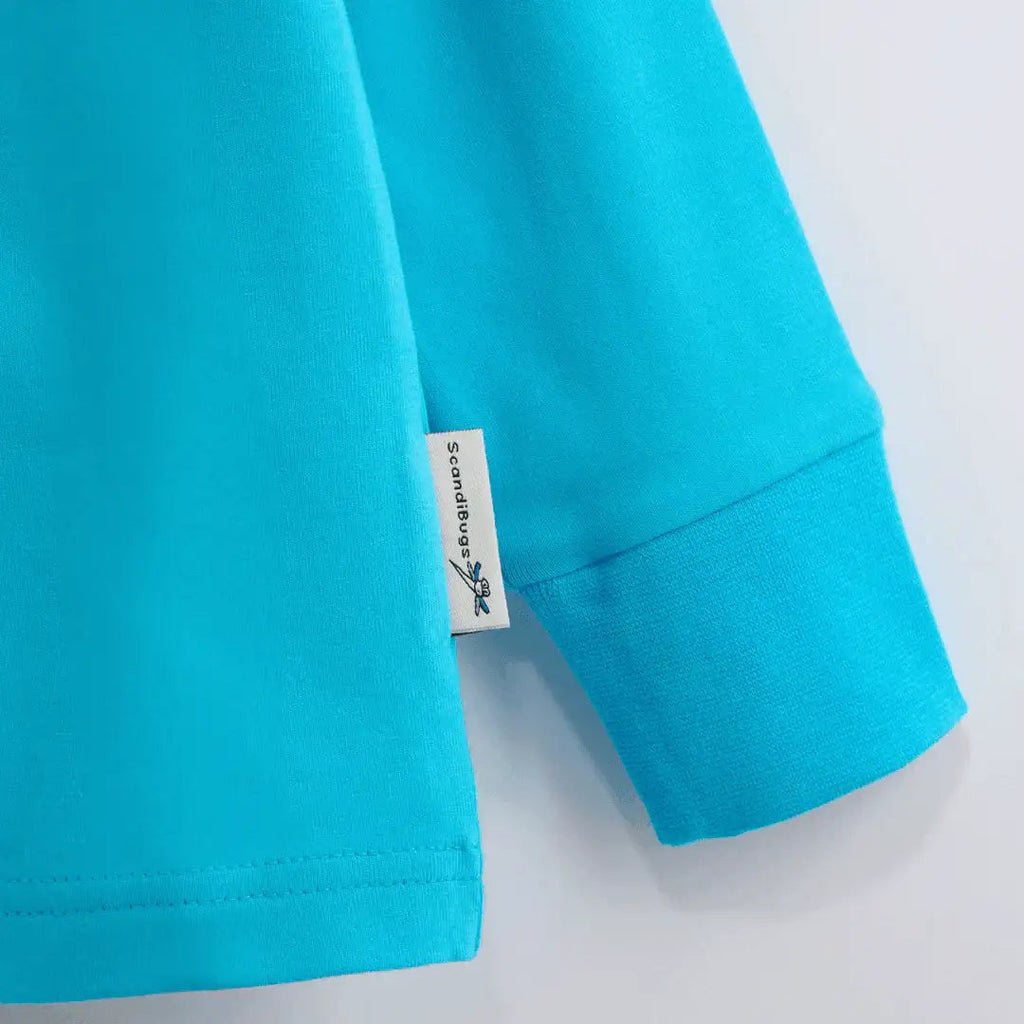 Organic Long Sleeve Top in Tempting Turquoise