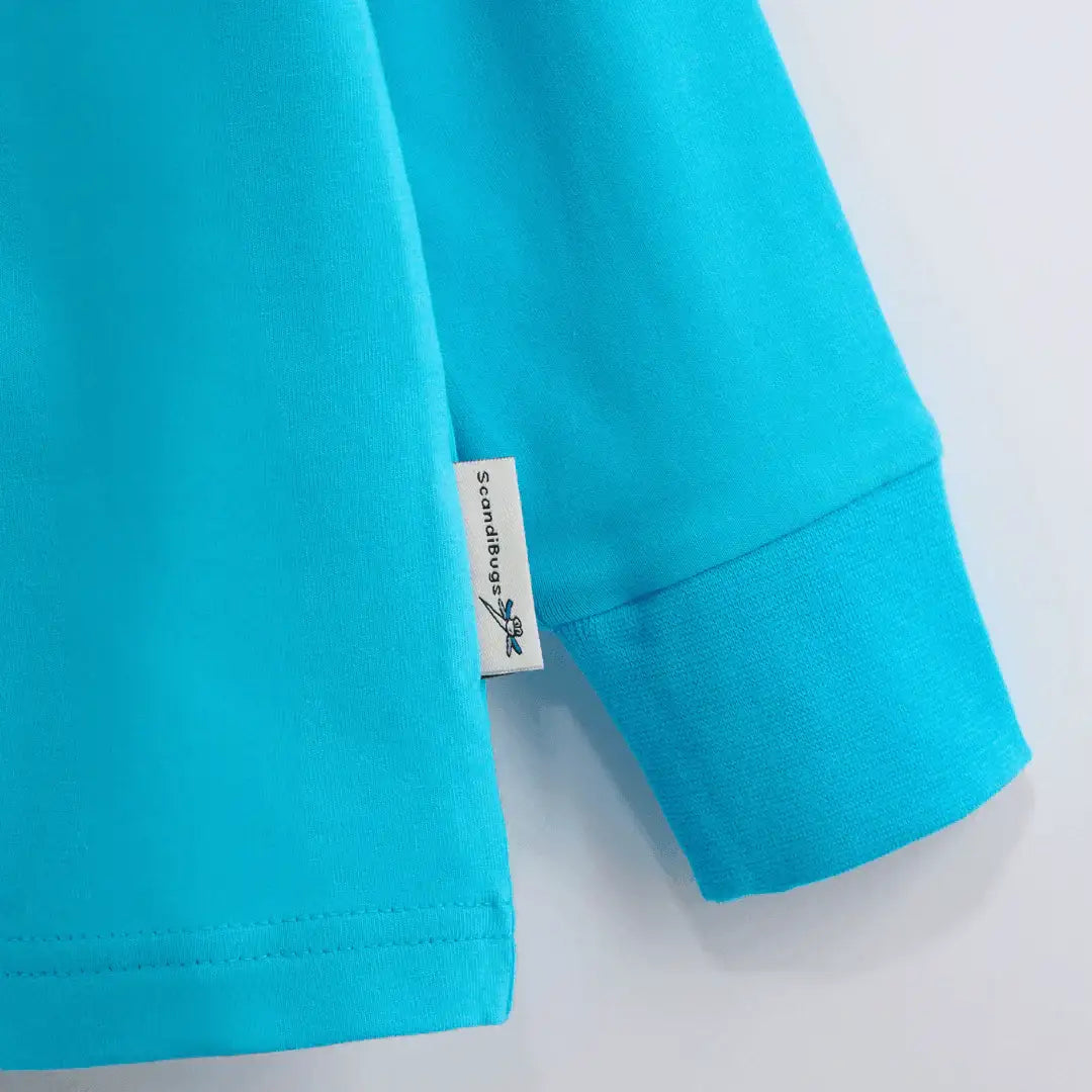 Organic Long Sleeve Top in Tempting Turquoise