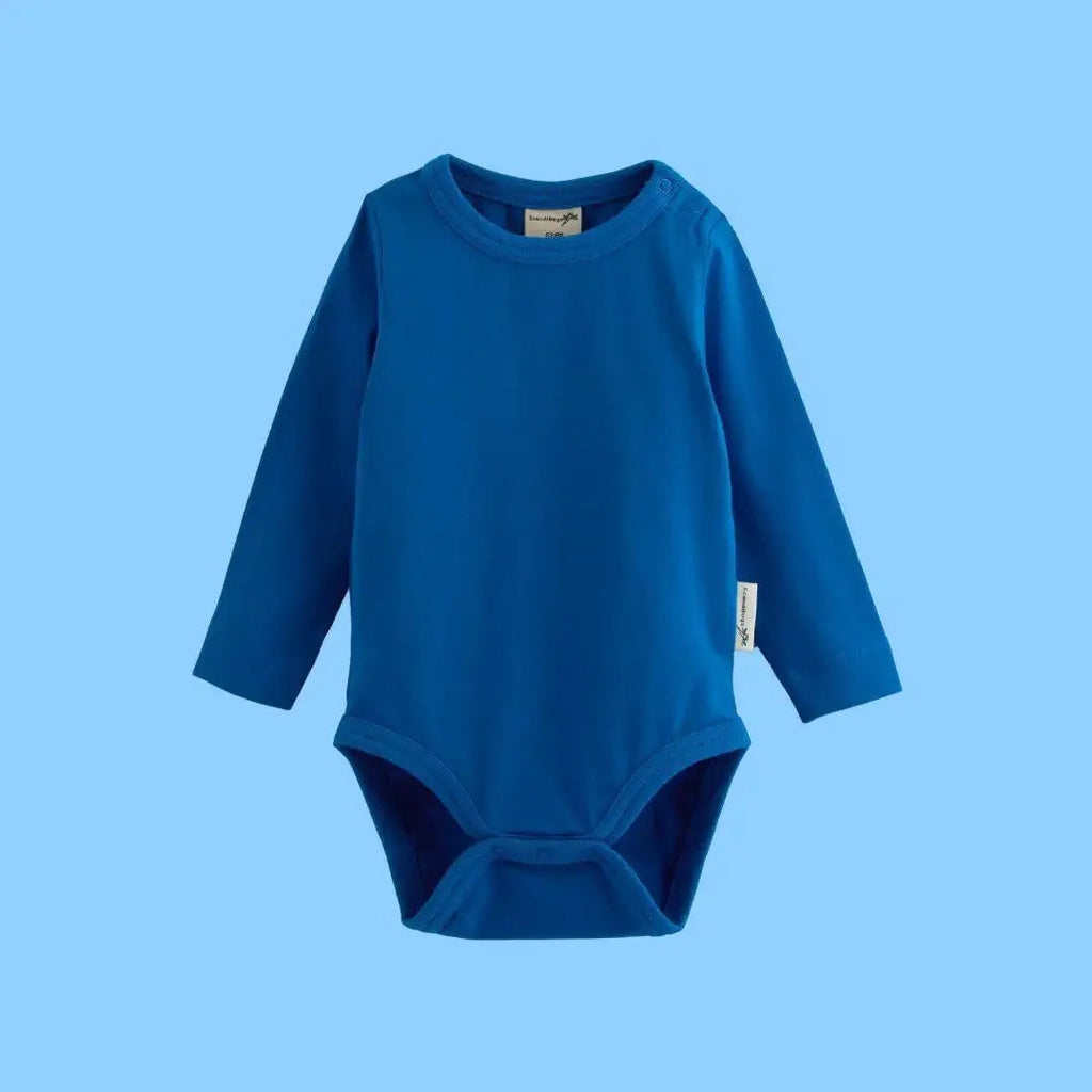 Organic Long Sleeve Vest in Peacock Blue