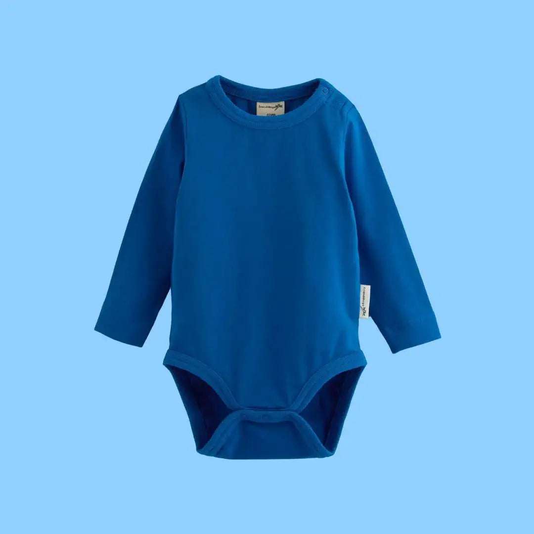 Organic Long Sleeve Vest in Peacock Blue