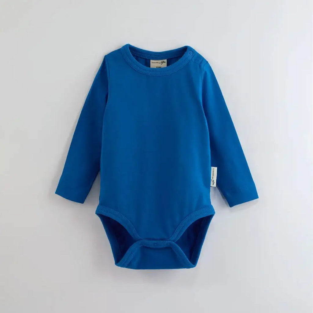 Organic Long Sleeve Vest in Peacock Blue