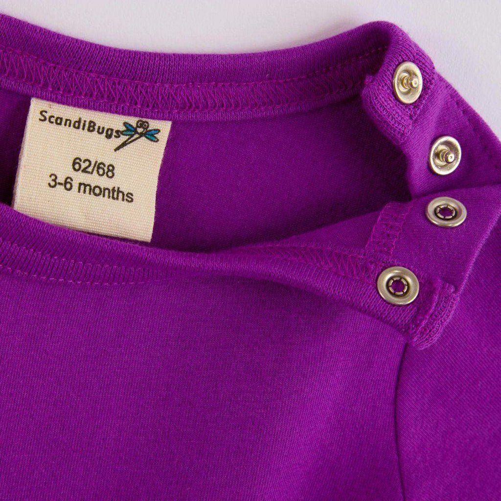 Organic Long Sleeve Vest in Perfectly Purple