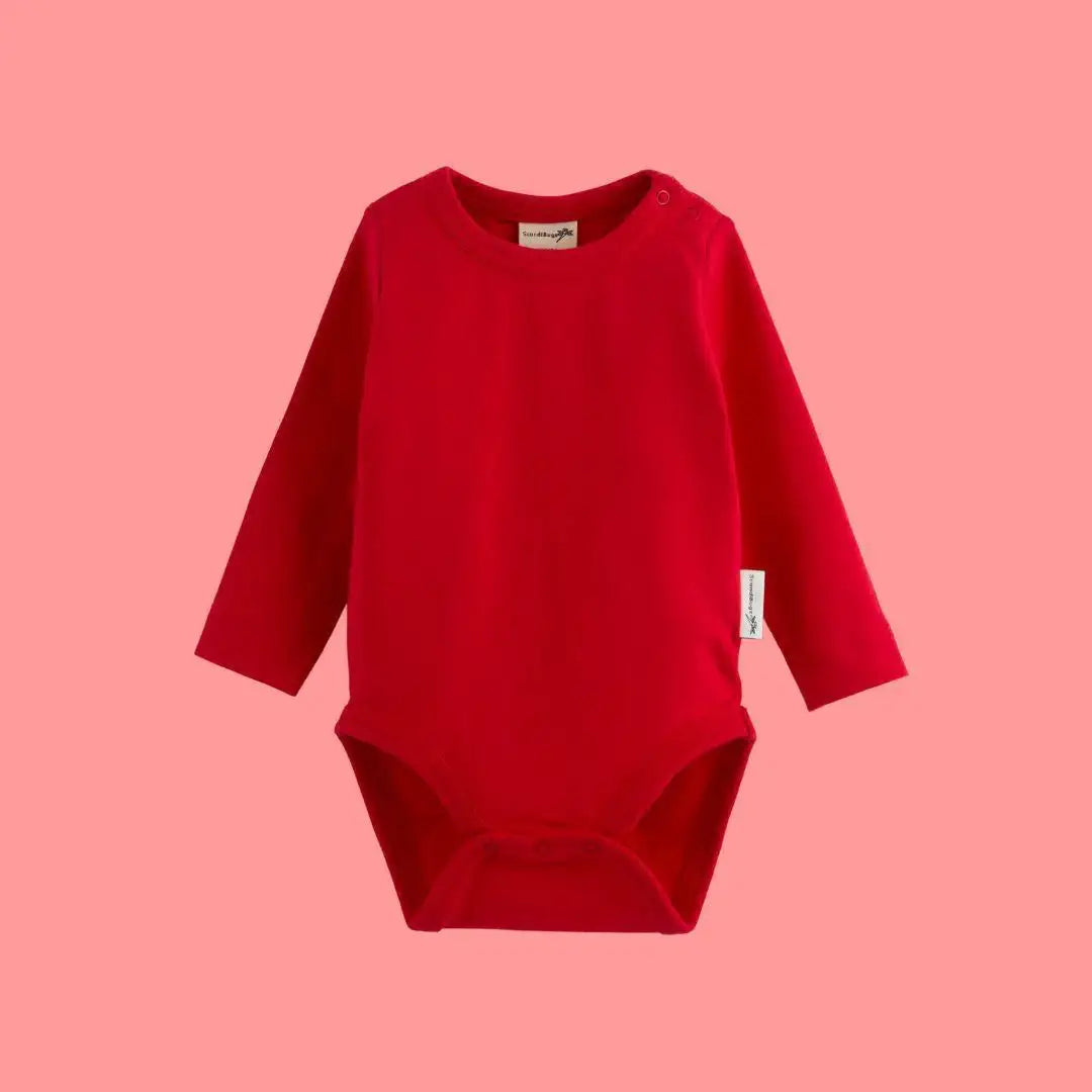 Organic Long Sleeve Vest in Roaring Red