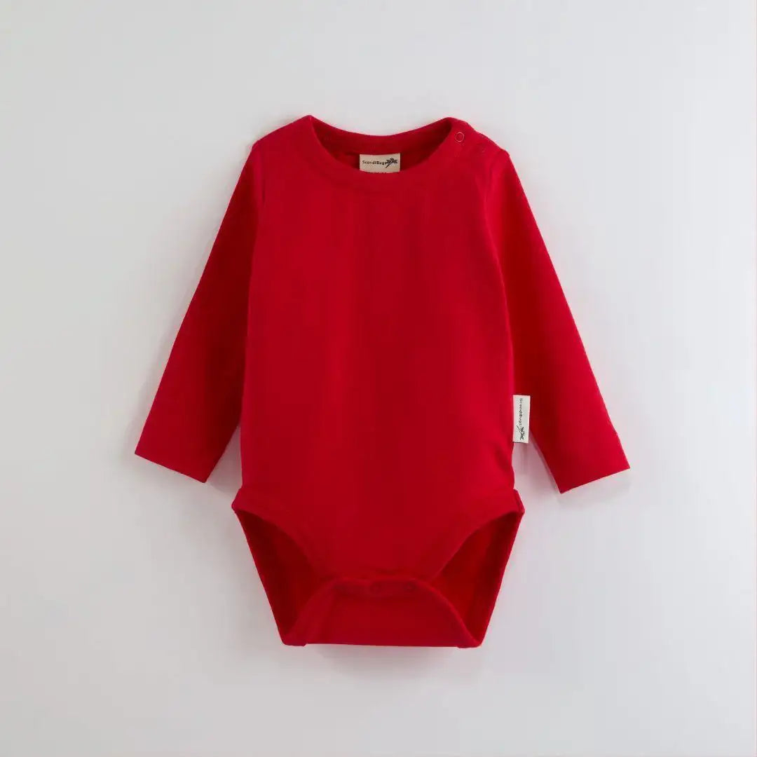 Organic Long Sleeve Vest in Roaring Red