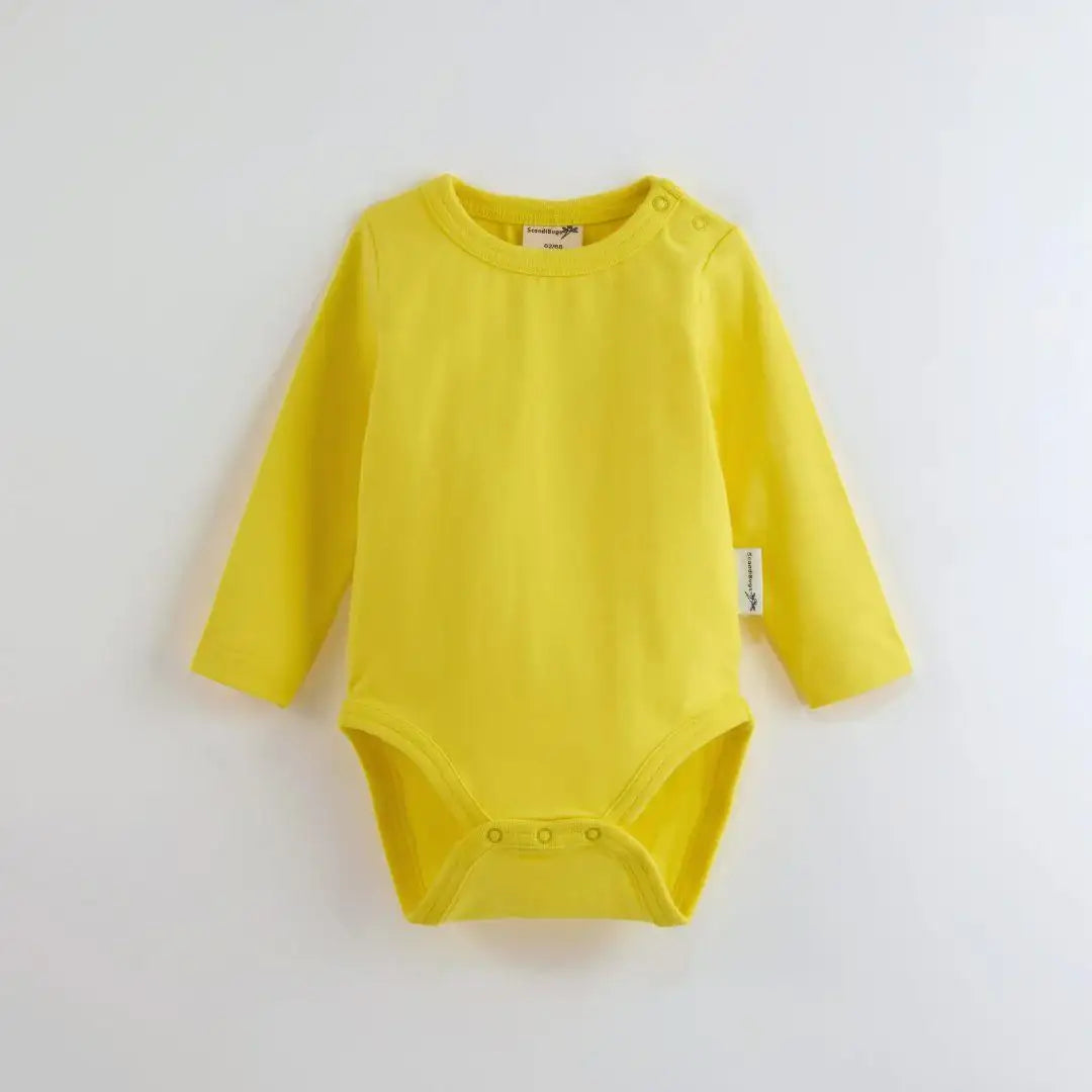 Organic Long Sleeve Vest in Sunshine Yellow