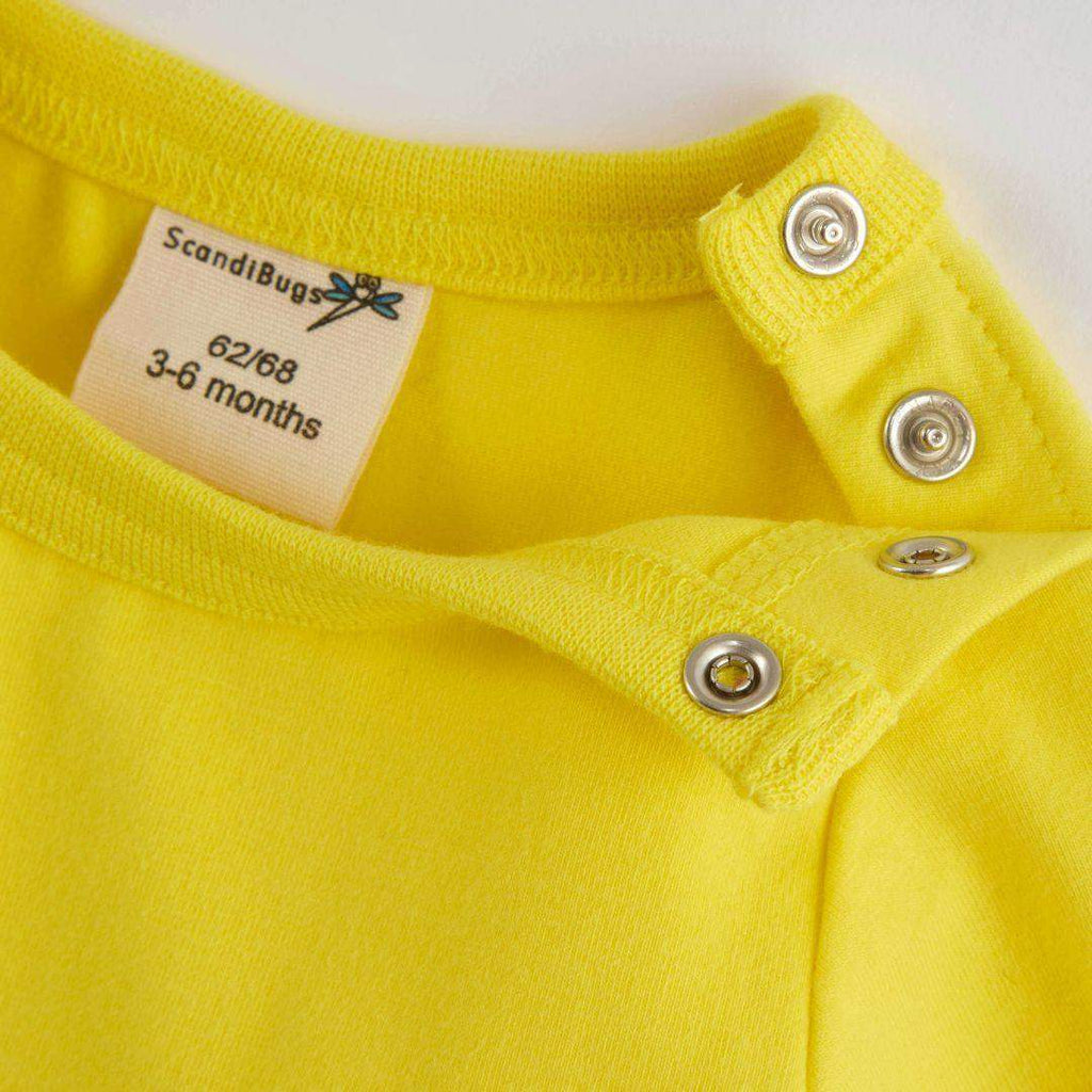 Organic Long Sleeve Vest in Sunshine Yellow