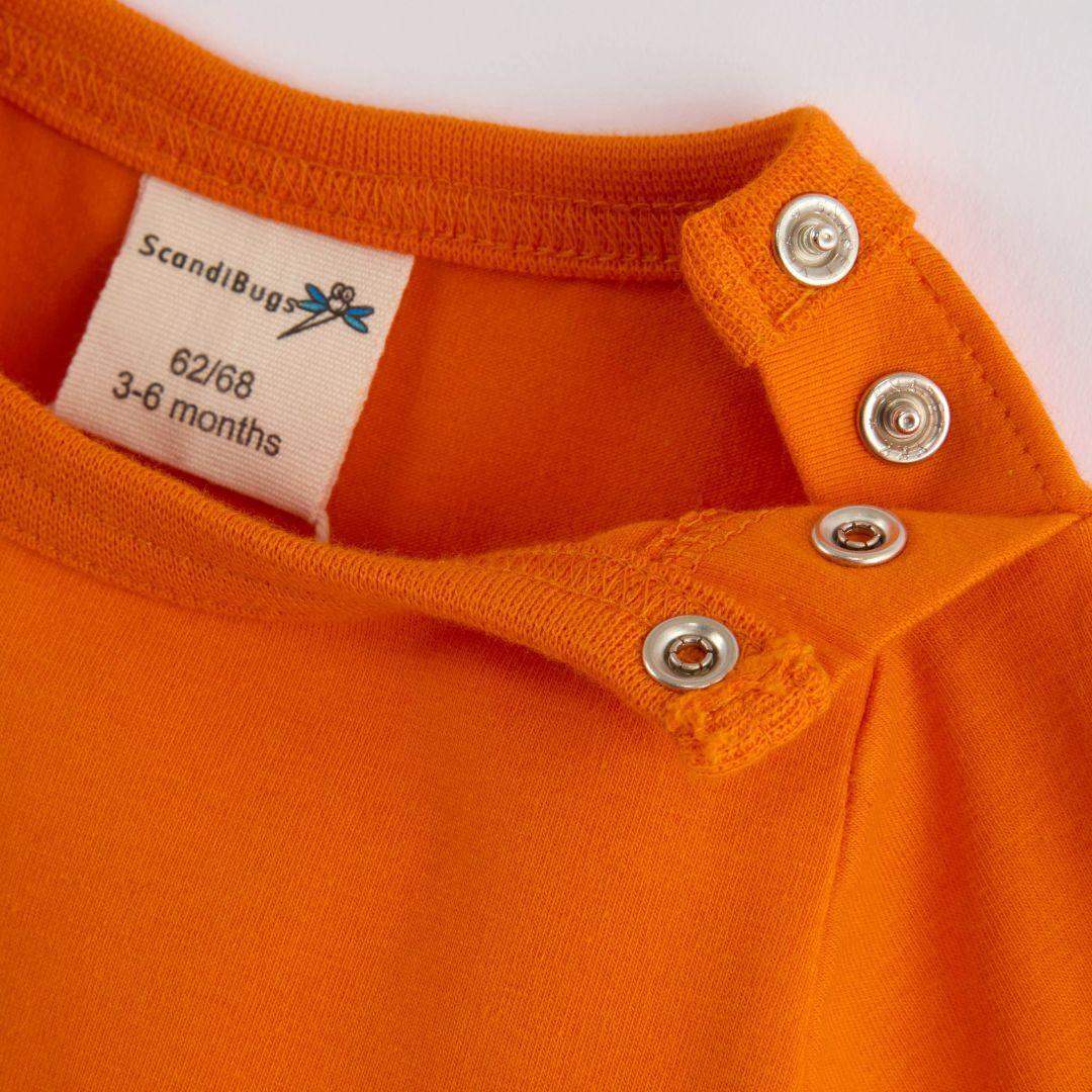 Organic Long Sleeve Vest in Tangelo Orange