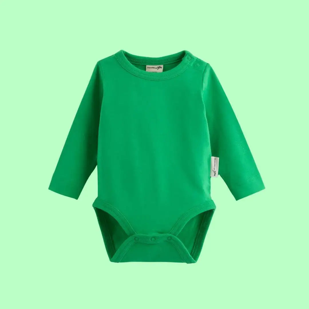 Organic Long Sleeve Vest in Tropical Green