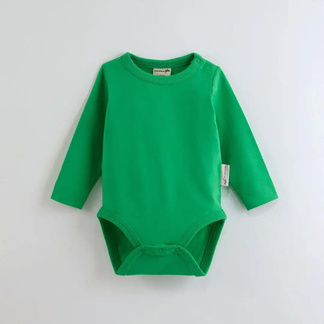 Organic Long Sleeve Vest in Tropical Green