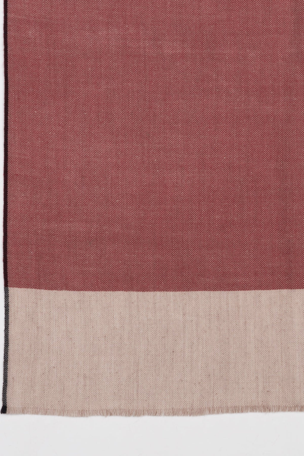 Two Tone Merino Wool Scarf in Red and Beige