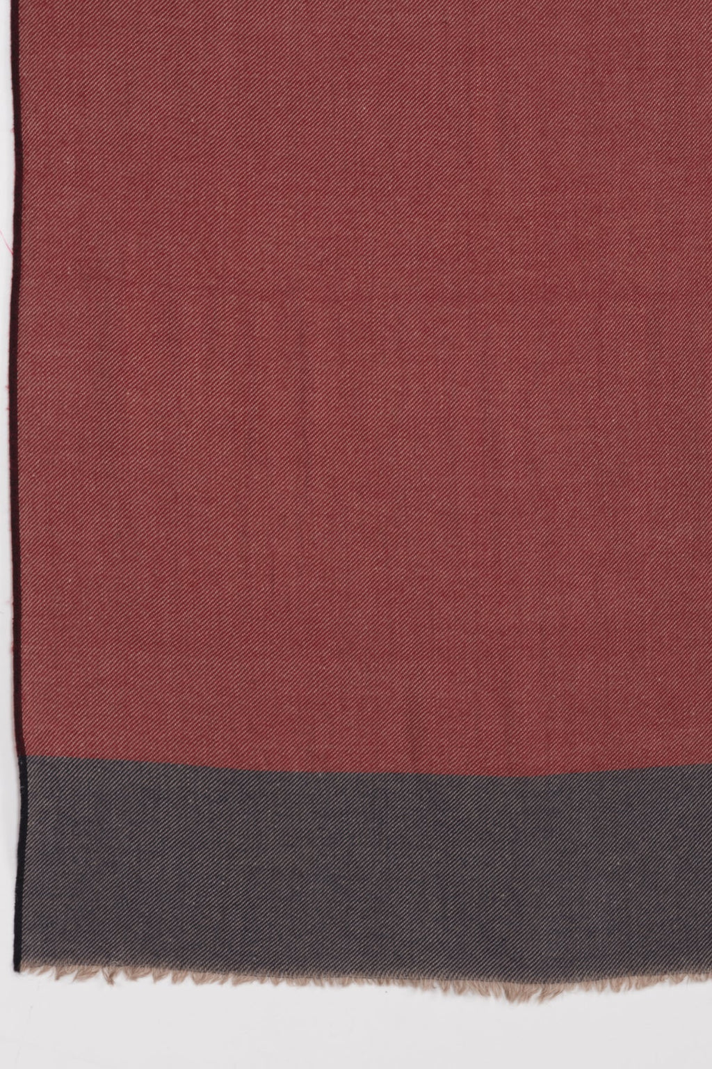 Red Navy Twill Weave Merino Wool Scarf