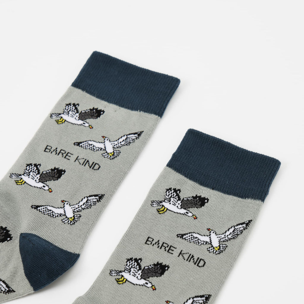 Save the Seagull Bamboo Socks in Soft Grey