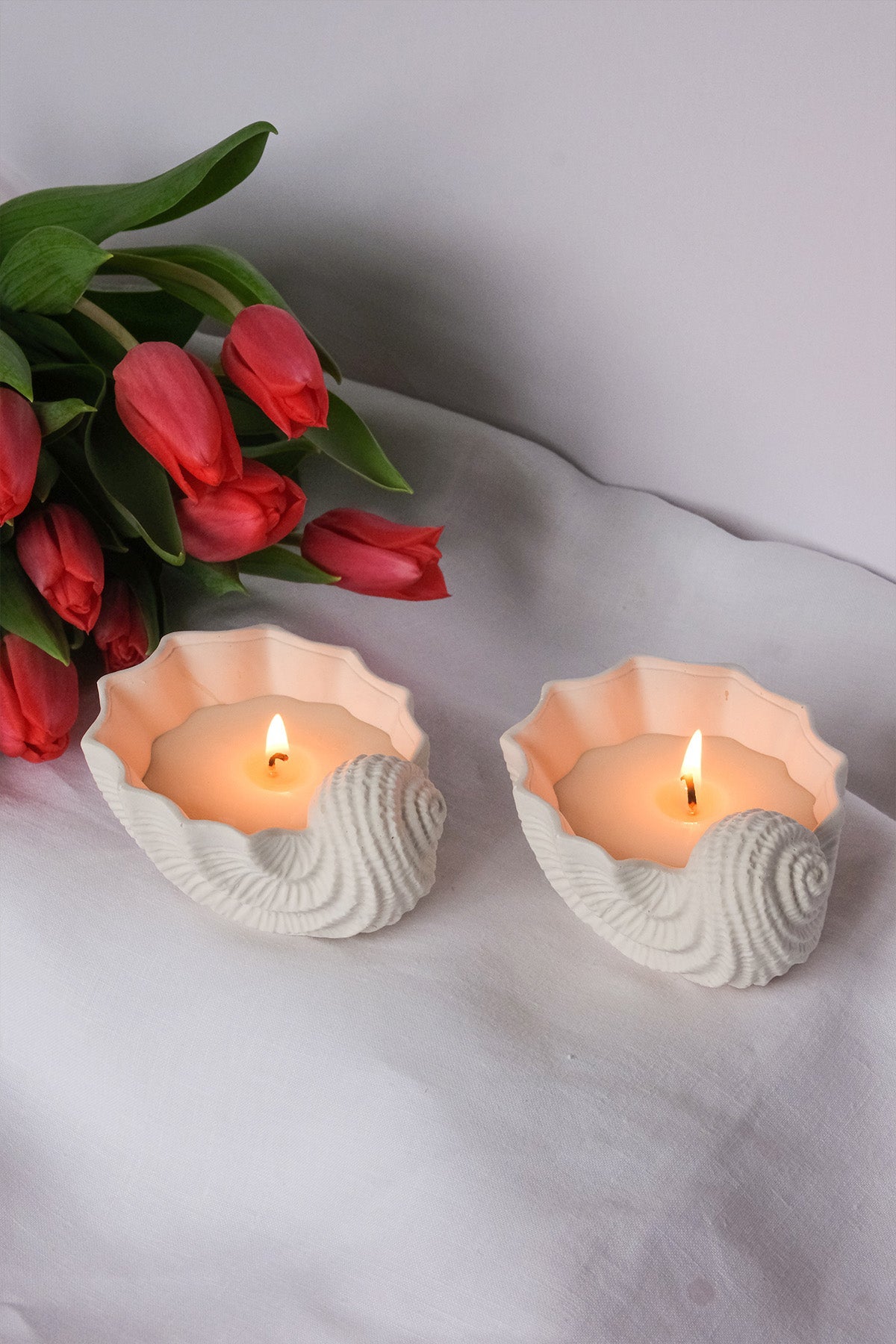 Seashell Shaped Scented Candle in Handmade Jar