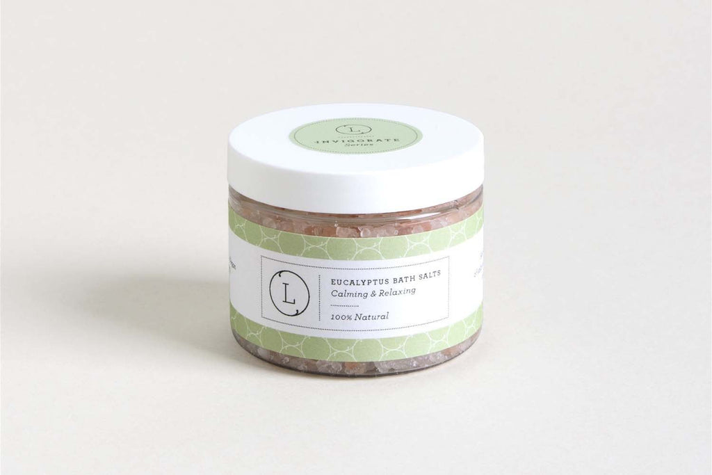 close-up of the artisan-made eucalyptus soap and bath bomb from the luxury spa gift set