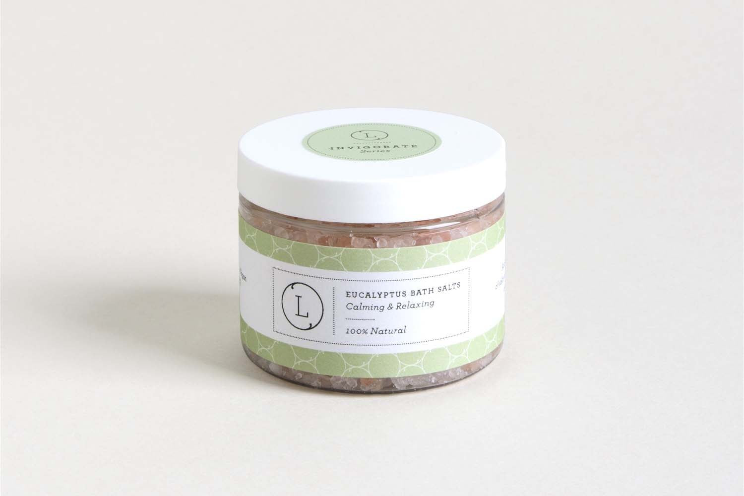 close-up of the artisan-made eucalyptus soap and bath bomb from the luxury spa gift set