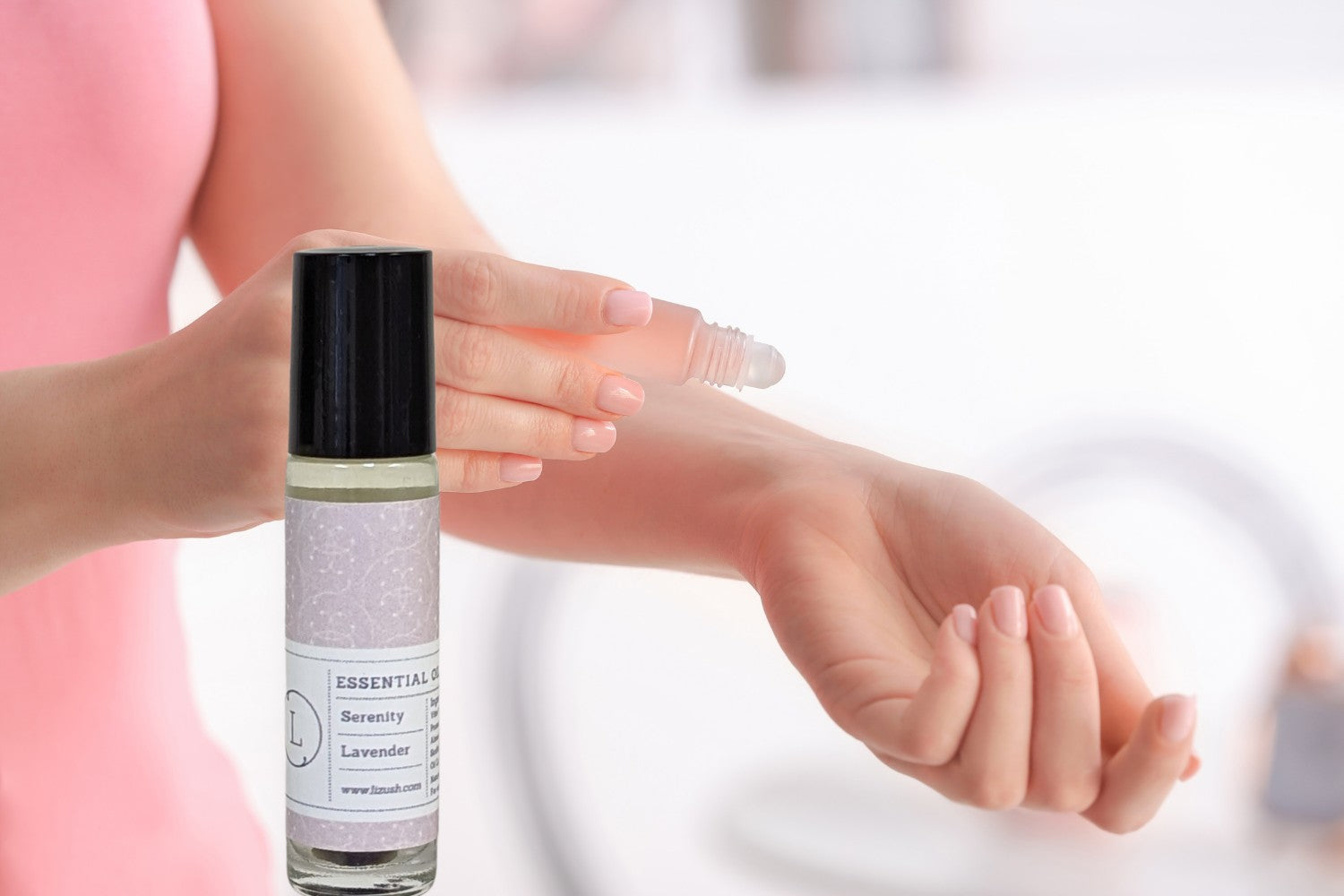 elegant gift box of five crystal-infused essential oil roll-ons for women