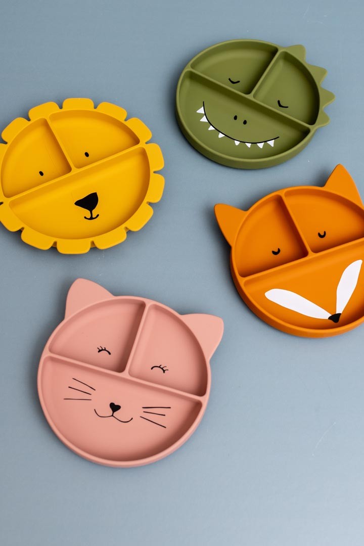 Silicone Divided Suction Plate for Kids - Mrs. Cat