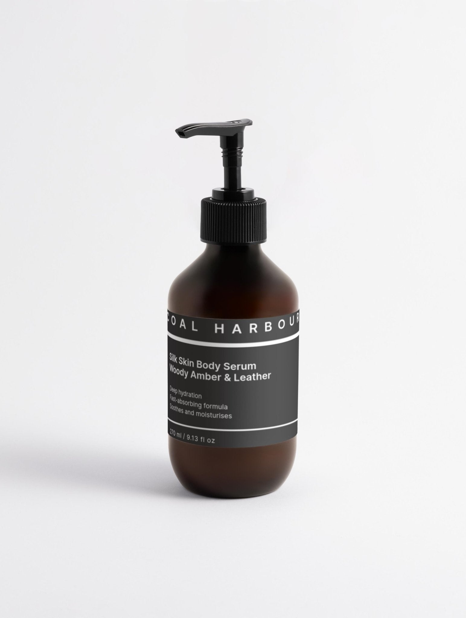 Silk Skin Body Serum in Woody Amber and Leather 270ml