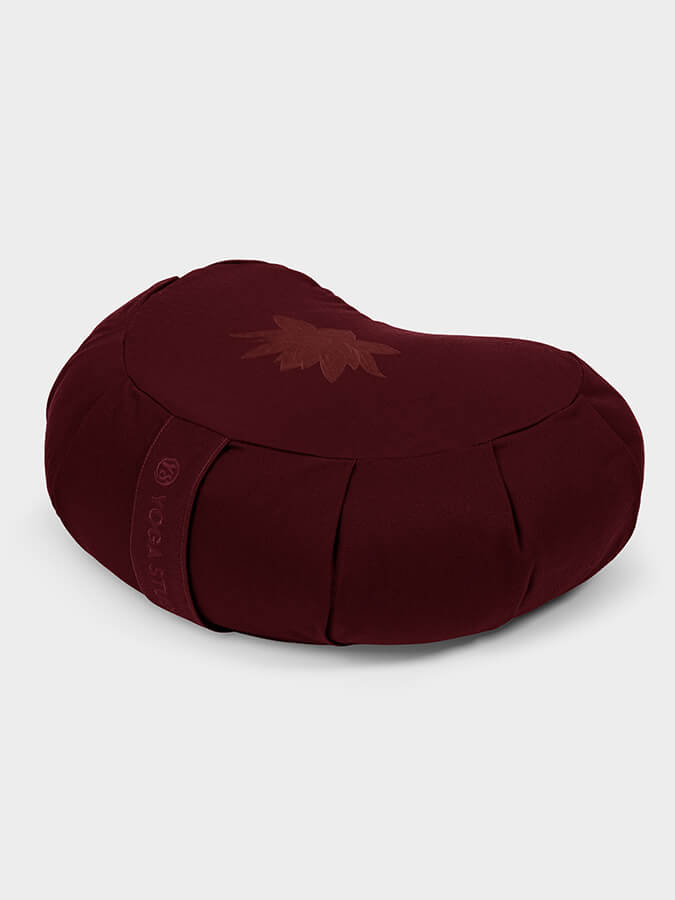 Organic Cotton Crescent Lotus Zafu Buckwheat Meditation Cushion